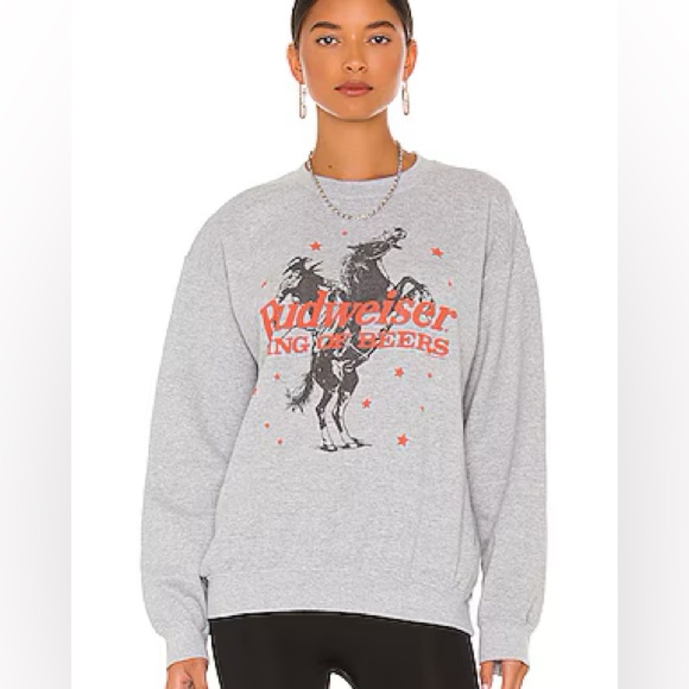 Revolve Budweiser Cowboy Crewneck Sweatshirt.